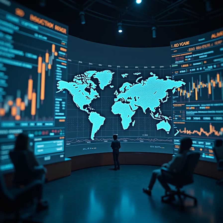 Visualización de mercados financieros globales y análisis de datos, en el contexto de la expansión de la infraestructura para valores tokenizados.