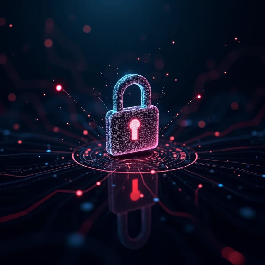 Representación visual de la ciberseguridad, con un candado digital que simboliza la protección de redes y datos, en el contexto de amenazas como el backdoor FIRESTARTER.