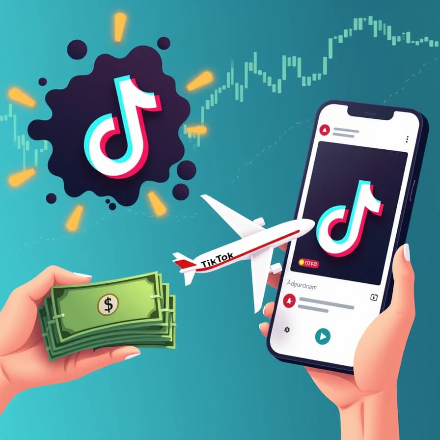 Ilustración relacionada con la actualidad de Mercados: «El colapso de Spirit Airlines desata una inusual campaña de adquisición en TikTok».