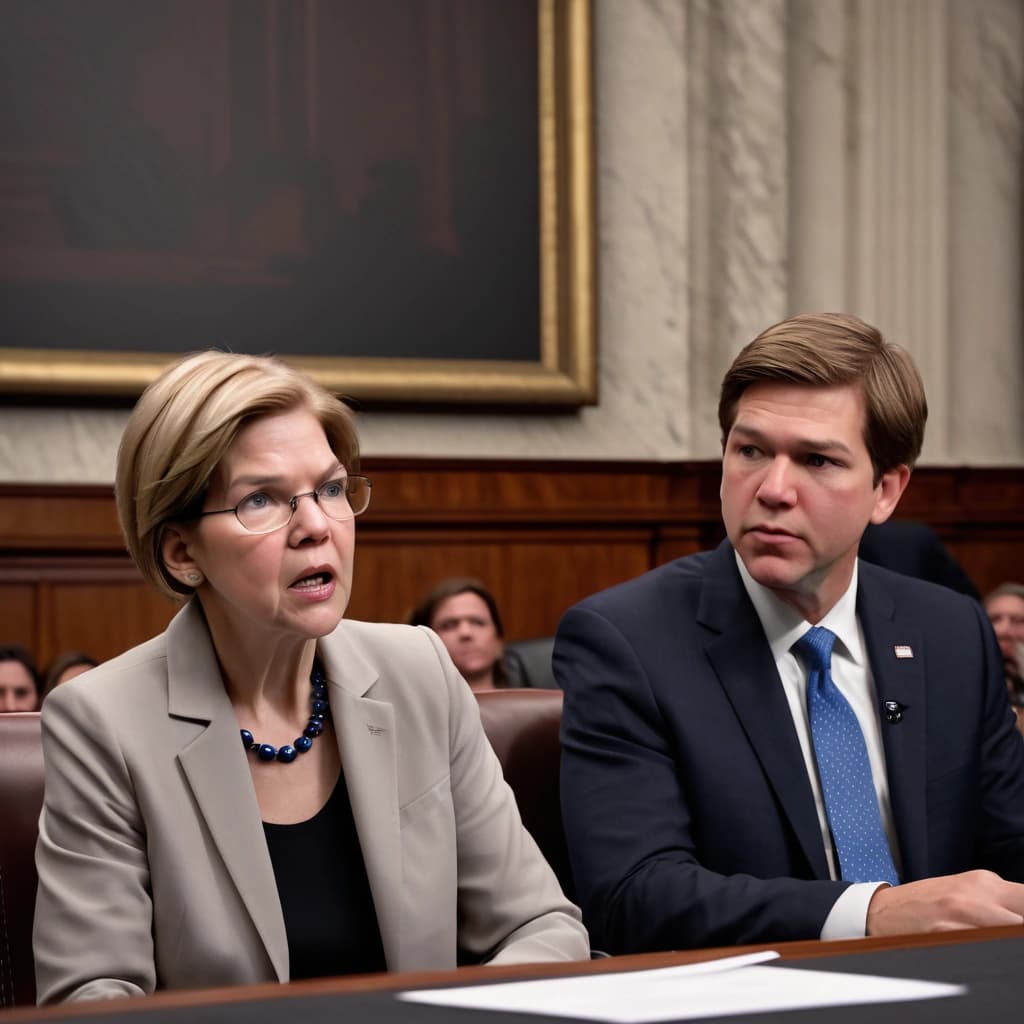 Representación artística de «Senadora Elizabeth Warren Acusa a Presidente de la SEC de Potencialmente Engañar al Congreso» en el contexto de Mercados.